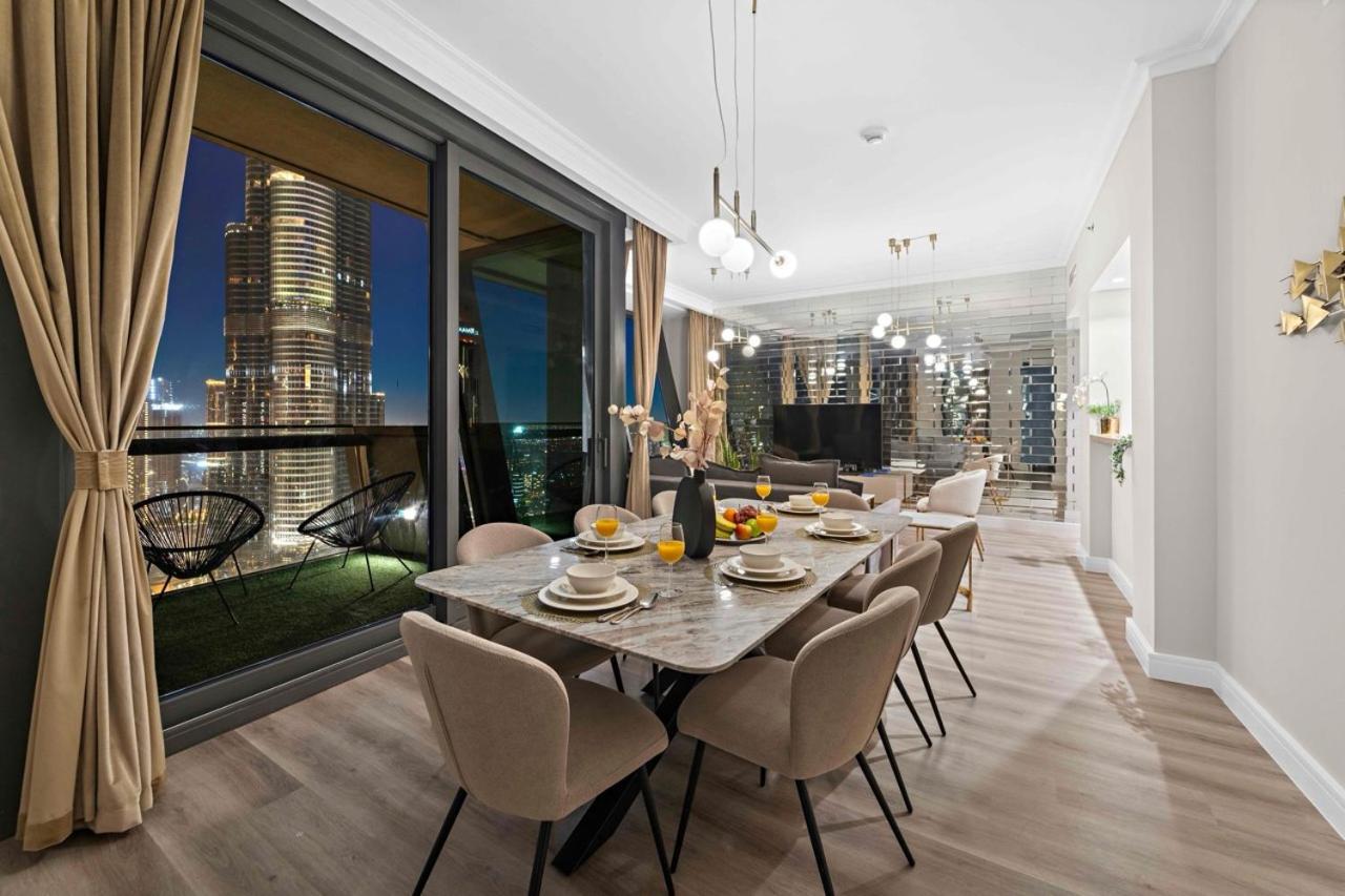 First Class 3Br With Full Burj Khalifa And Fountain View Dubái Exterior foto