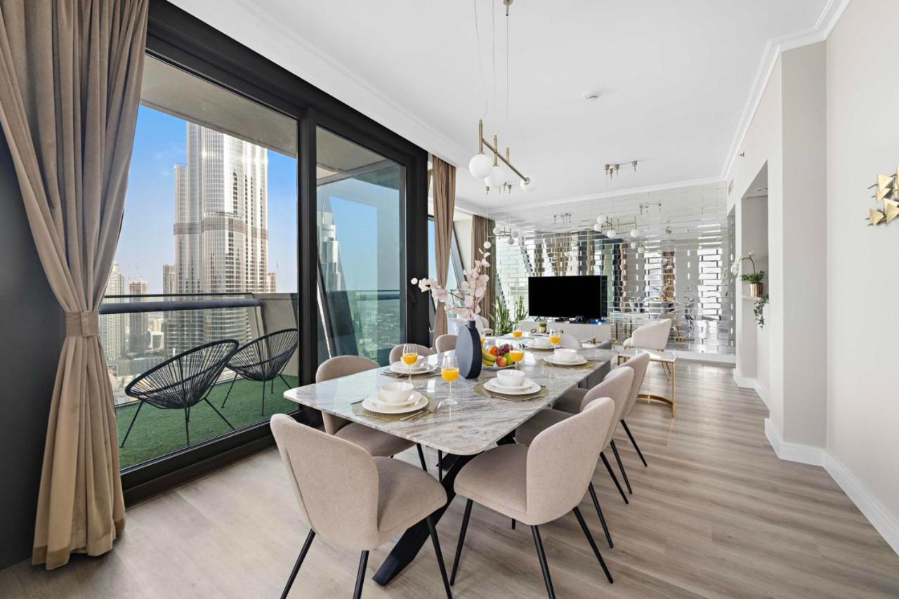 First Class 3Br With Full Burj Khalifa And Fountain View Dubái Exterior foto